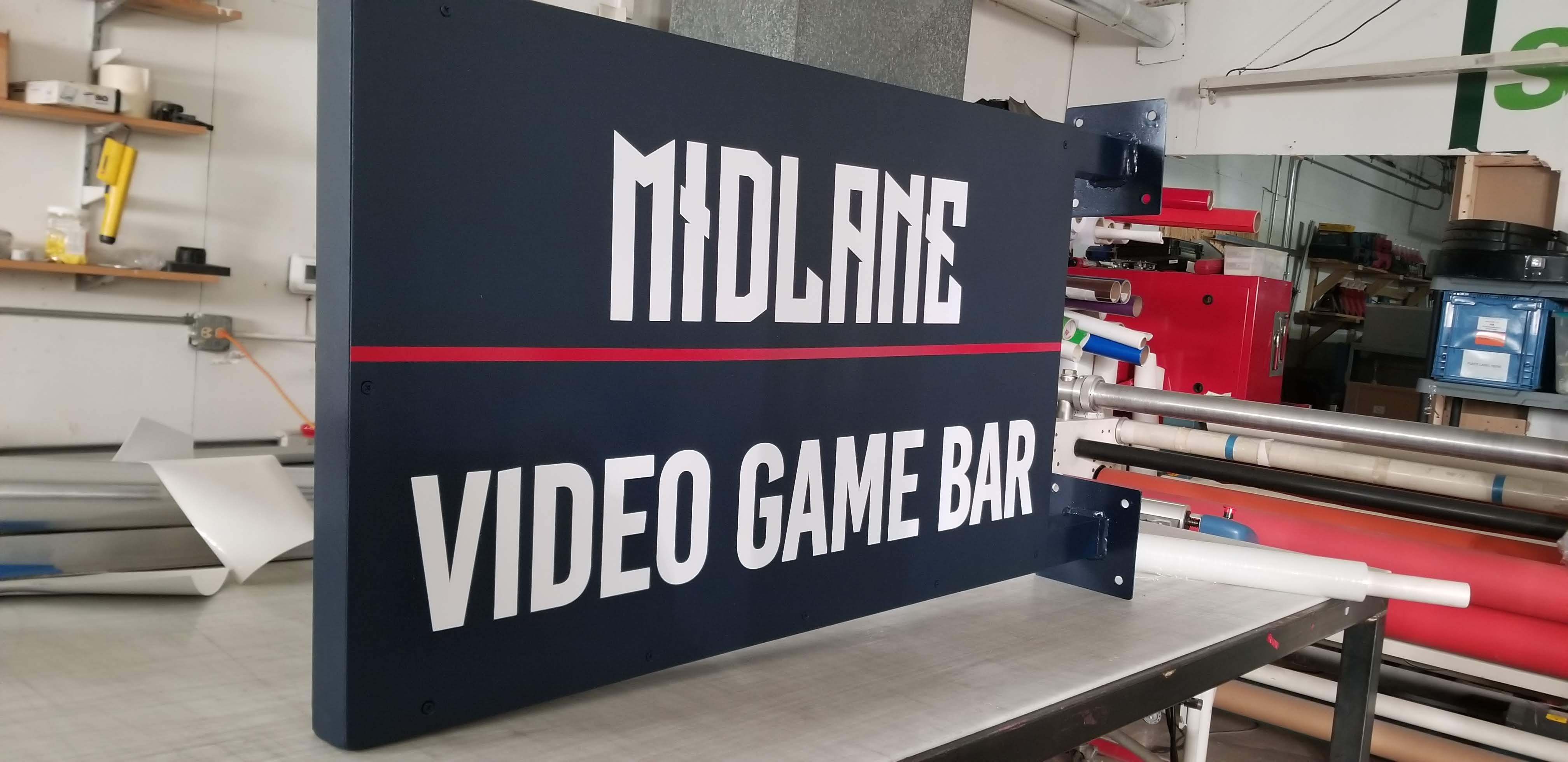 Midlane cabinet sign
